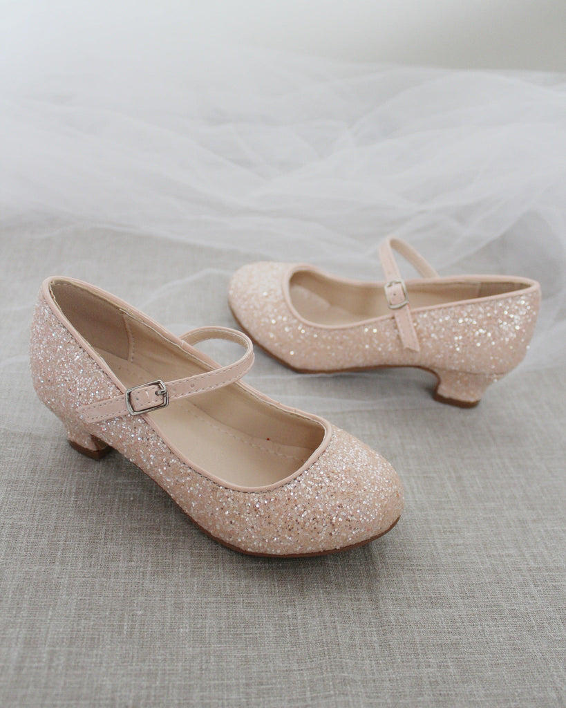 Rock Glitter Mary Jane with Glitter Heels for Girls