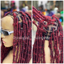 Load image into Gallery viewer, Destress Faux Locs - Wine Color Fire Red Ombré - Rosemary