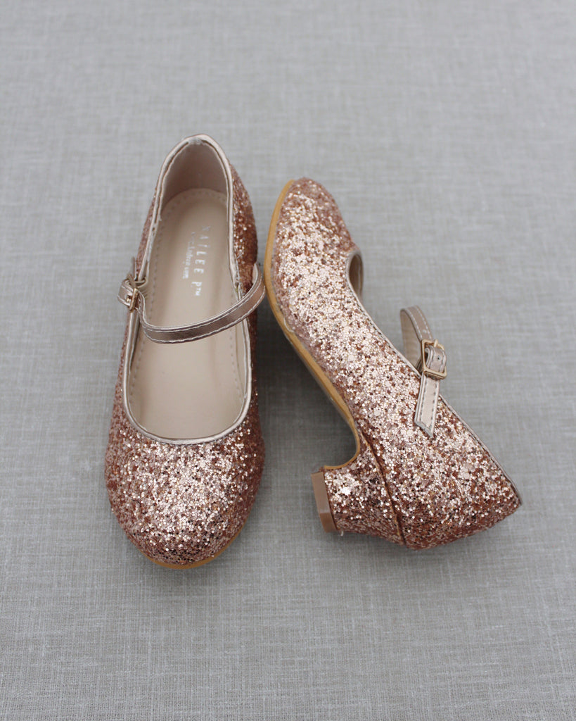 Rock Glitter Mary Jane with Glitter Heels for Girls