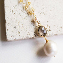 Load image into Gallery viewer, Aqua Chalcedony Pearl Convertible Necklace