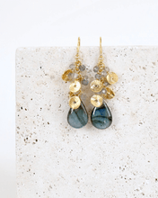 Load image into Gallery viewer, Labradorite Necklace &amp; Earring Layering Set