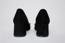 Load image into Gallery viewer, The Olney Black Suede Leather Block Heel Pump Women Shoe