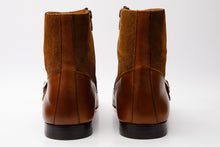 Load image into Gallery viewer, Preston Tan Leather &amp; Suede Double Monk Strap Ankle Men Boot