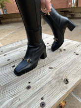 Load image into Gallery viewer, The Bukres Black Leather Block Heel Women Boot