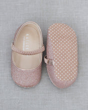 Load image into Gallery viewer, Rose Gold Fine Glitter Mary Jane Flats