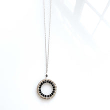Load image into Gallery viewer, Black Spinel Halo Mini Sliver Pendant