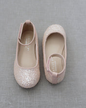 Load image into Gallery viewer, Rock Glitter Ballet Flats with Velcro Ankle Strap
