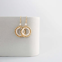 Load image into Gallery viewer, Pearl Mini Halo Earrings