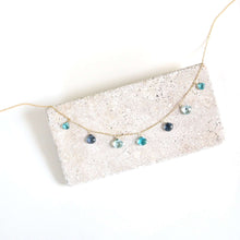Load image into Gallery viewer, Blue Gemstone Silver Sparkler Necklace