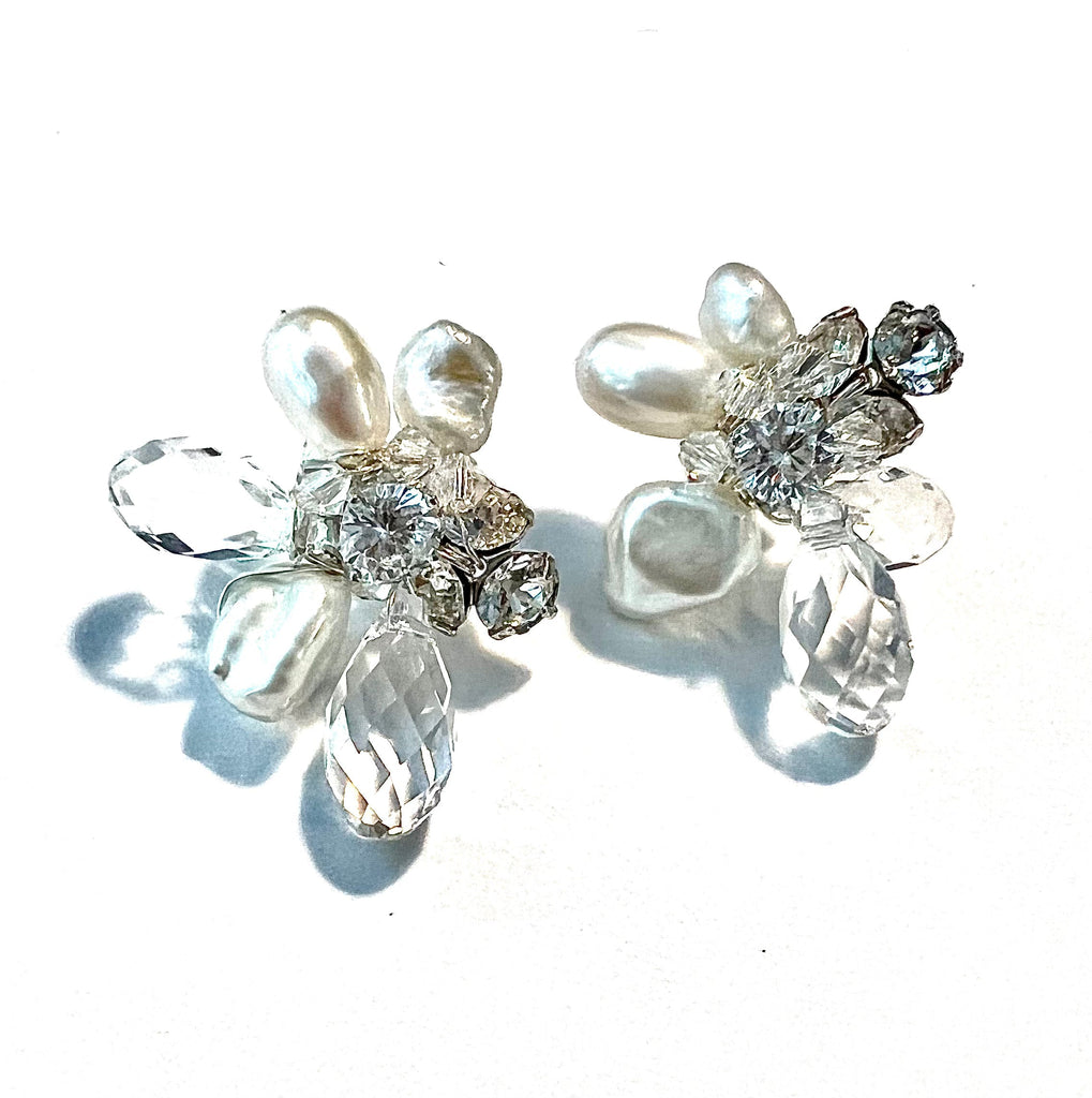 Turquoise Swarovski Flower earrings