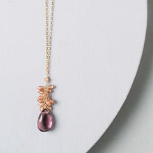 Load image into Gallery viewer, Rhodolite Garnet Cluster Necklace