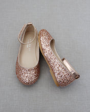 Load image into Gallery viewer, Rock Glitter Ballet Flats with Velcro Ankle Strap