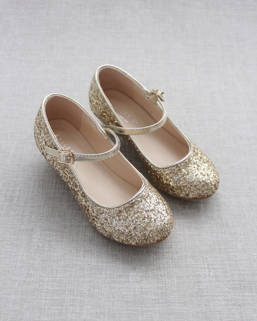 Rock Glitter Mary Jane with Glitter Heels for Girls