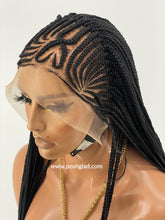 Load image into Gallery viewer, Cornrow Braid Wig "13 by 4 Lace Frontal" Wig Val