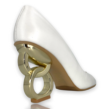 Load image into Gallery viewer, The Belem White Leather Pump Final Sale!