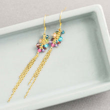 Load image into Gallery viewer, Rainbow Gemstone Edge Earrings
