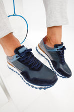 Load image into Gallery viewer, The Hoskova Navy Blue Leather Men Sneaker