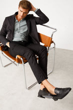 Load image into Gallery viewer, The Grand Woven Leather Black  Men Shoe Penny Loafer
