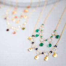Load image into Gallery viewer, Black Spinel Mini Chain Loop Necklace