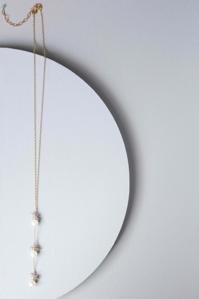 Pearl and Pink Tourmaline Necklace
