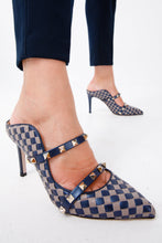 Load image into Gallery viewer, The Dosso Navy Blue Handwoven Pointy Toe Leather Women Sandal