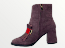 Load image into Gallery viewer, The Luksor Rose Suede Leather Block Heel Women Boot