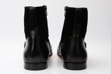 Load image into Gallery viewer, Preston Black Leather &amp; Suede Double Monk Strap Ankle Men Boot