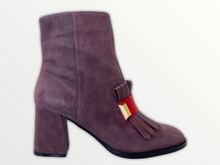 Load image into Gallery viewer, The Luksor Rose Suede Leather Block Heel Women Boot