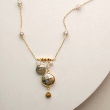 Load image into Gallery viewer, Labradorite Bezel Necklace