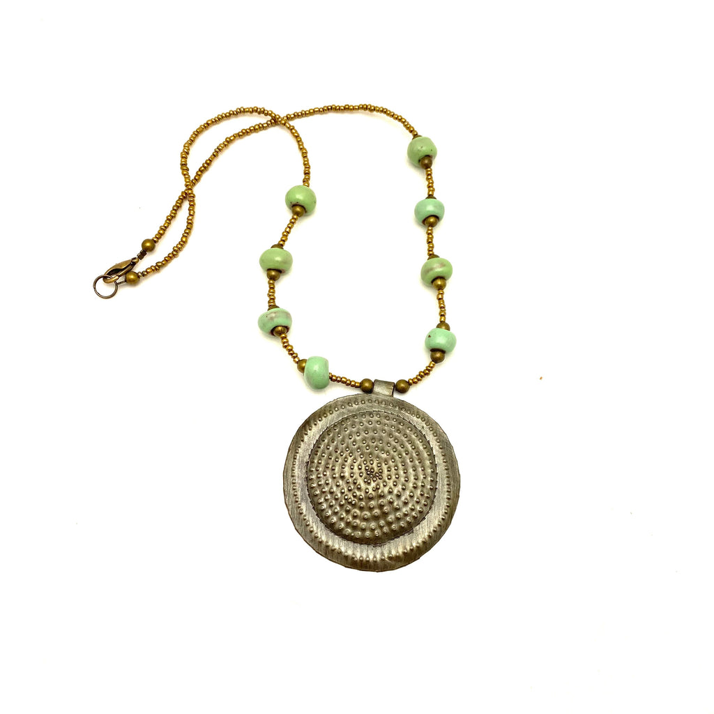 Steel Drum Medallion Necklace