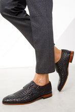 Load image into Gallery viewer, The Turan Black Woven Double Monk Strap Dress Men Shoe