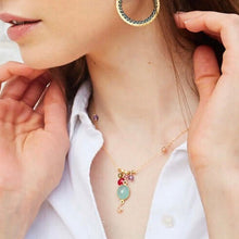 Load image into Gallery viewer, Aqua Chalcedony Rainbow Bezel Necklace