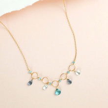 Load image into Gallery viewer, Blue Gemstone Mini Sparkler Necklace