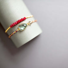 Load image into Gallery viewer, Bracelet Set: Green Amethyst and Red Jade