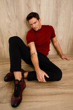 Load image into Gallery viewer, The Houston Leather Burgundy Lace-Up Casual Men Boot with a Zipper
