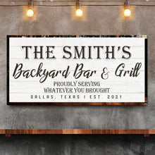 Load image into Gallery viewer, Backyard Bar &amp; Grill Sign XIX