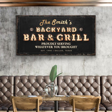Load image into Gallery viewer, Backyard Bar &amp; Grill Sign XVIII