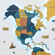 Load image into Gallery viewer, 3D LED / LUMINOUS Wooden World Map 3.0 Indie