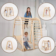 Load image into Gallery viewer, Indoor Wooden Playground for Children - 6in1 Playground + Swings Set + Slide Board