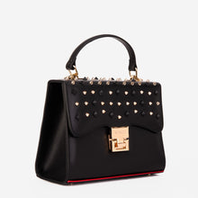 Load image into Gallery viewer, The Infanta Black Spike Leather Handbag