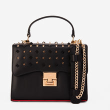 Load image into Gallery viewer, The Infanta Black Spike Leather Handbag