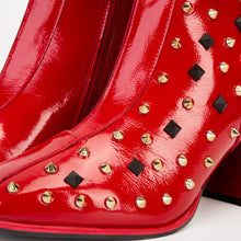 Load image into Gallery viewer, The Infanta Red Leather Block Heel Women Boot