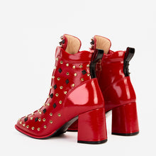 Load image into Gallery viewer, The Infanta Red Leather Block Heel Women Boot