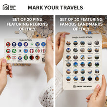 Load image into Gallery viewer, Wooden Map of Italy – Multicolor