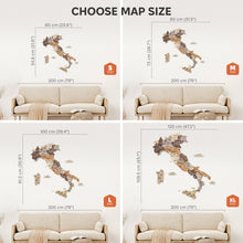 Load image into Gallery viewer, Wooden Map of Italy – Multicolor