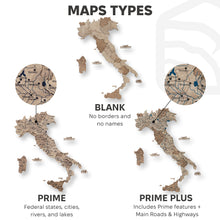 Load image into Gallery viewer, Wooden Map of Italy – Terra