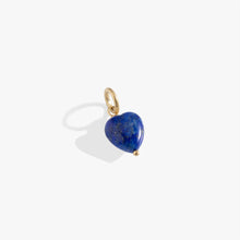Load image into Gallery viewer, Lapis Gemstone Heart Interchangeable Charm