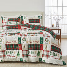 Load image into Gallery viewer, Reversible Christmas Comforter and Sham Set - Holiday / Lodge Odette Collection