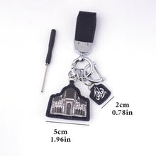 Load image into Gallery viewer, Islamic Leather Keychain with Arabic Calligraphy &amp; Mosque Pendant Sheepskin Keychain (MAC284)