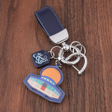 Load image into Gallery viewer, Islamic Leather Keychain with Arabic Calligraphy &amp; Mosque Pendant Sheepskin Keychain (MAC284)